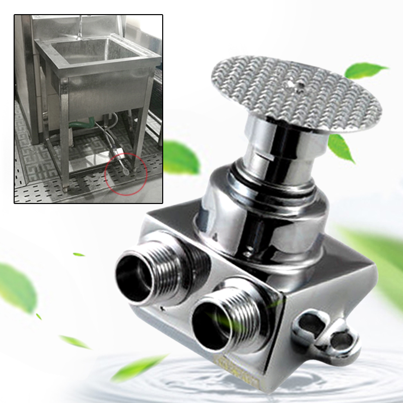 Basin Mixer Cartridge - วาล์วเท้าเหยียบ1ชิ้นแป้นเหยียบพื้นทองแดงควบคุมสวิตช์ก๊อกน้ำก๊อกน้ำอ่างน้ำเย็นสำหรับโรงพยาบาลโรงเรียน